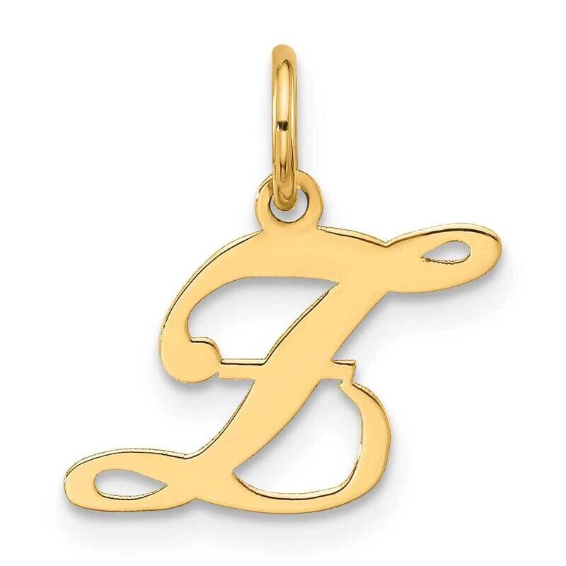 Small Fancy Script Letter Z Initial Charm 14k Gold YC650Z