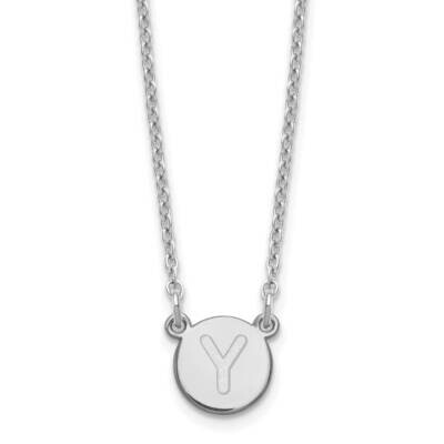 Tiny Circle Block Letter Y Initial Necklace Sterling Silver Rhodium-Plated XNA722SS/Y, MPN: XNA722S…