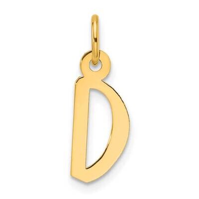 Slanted Block Letter D Initial Charm 14k Gold YC1552D, MPN: YC1552D,