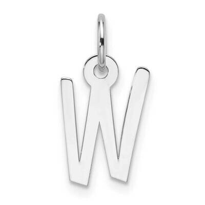 Slanted Block Letter W Initial Charm 14k White Gold YC1526W, MPN: YC1526W,