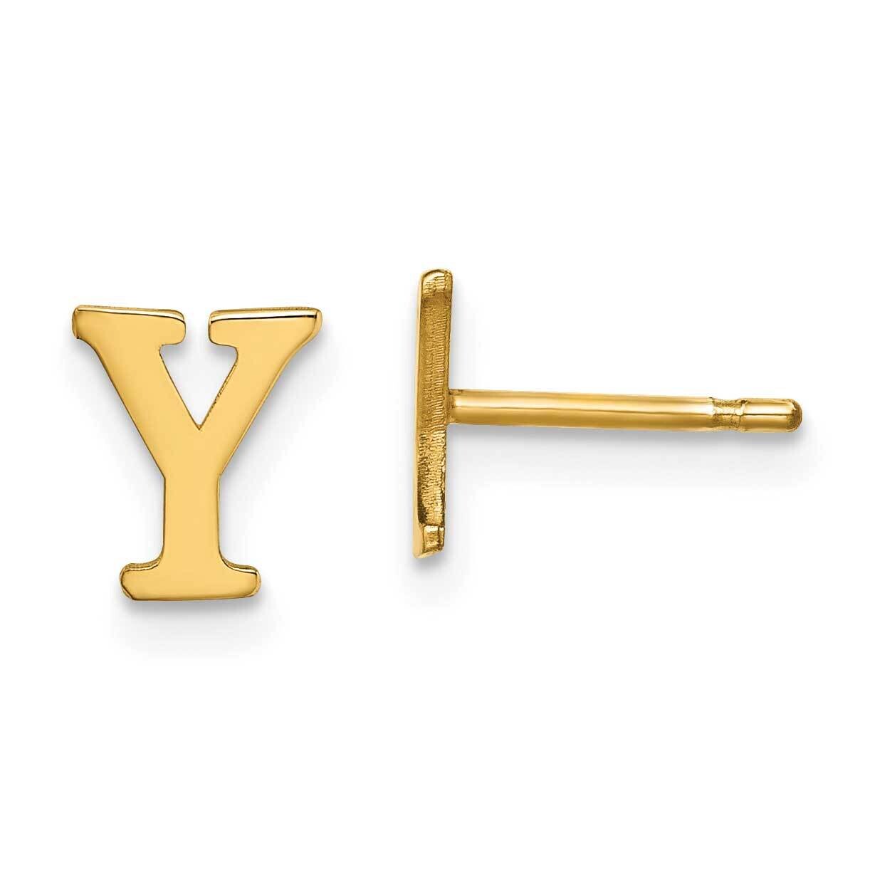 Gold-Plated Letter Y Initial Post Earrings Sterling Silver XNE46GP/Y, MPN: XNE46GP/Y,