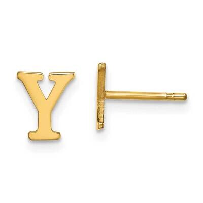 Gold-Plated Letter Y Initial Post Earrings Sterling Silver XNE46GP/Y, MPN: XNE46GP/Y,