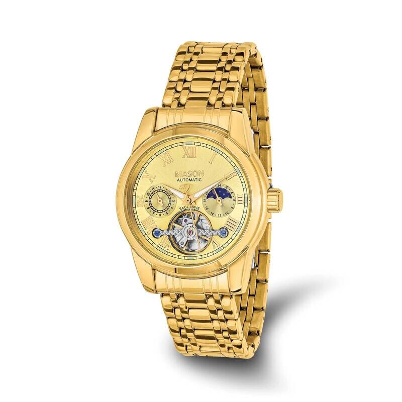 Mason Sales Gold-Plated Skeleton Movement Watch Stainless Steel XWA6508