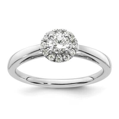 Halo Holds 1/4 Carat 4.00mm Round Center 1/8 Carat Diamond Semi-Mount Engagement Ring 14k White Gol…