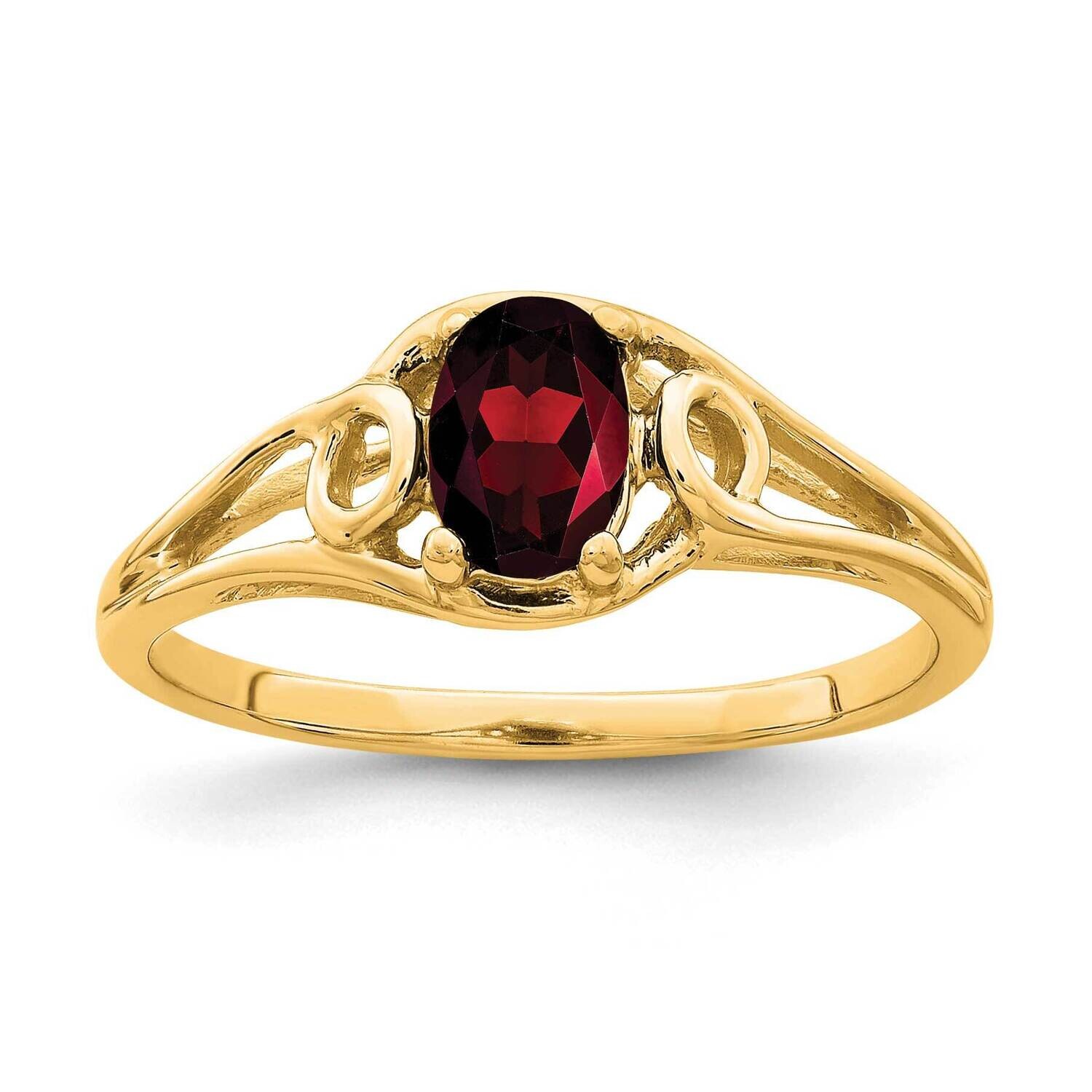 6X4mm Oval Garnet Ring 14k Gold Y2206Y, MPN: Y2206Y,