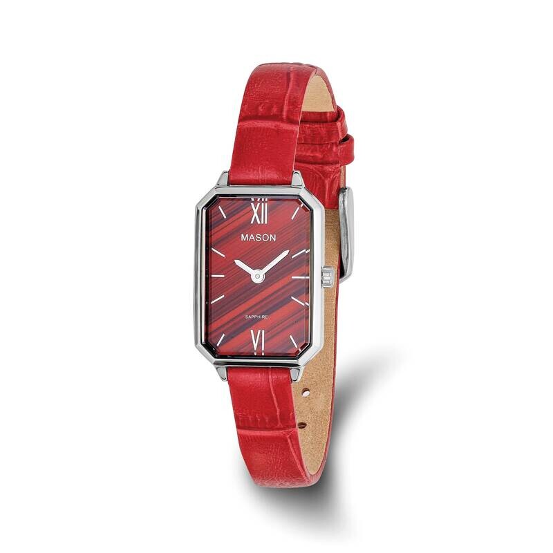 Mason Sales Ladies Red Leather B19X27mm Watch Stainless Steel XWA6547