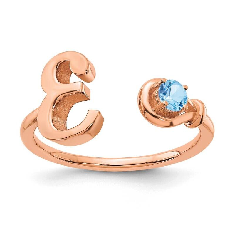Rose-Plated Letter E Birthstone Ring Sterling Silver XNR81ERP