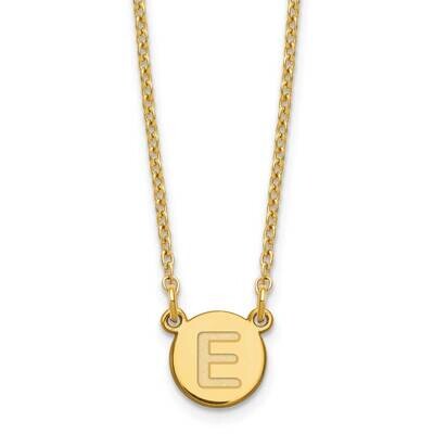 Gold-Plated Tiny Circle Block Letter E Initial Necklace Sterling Silver XNA722GP/E, MPN: XNA722GP/E,
