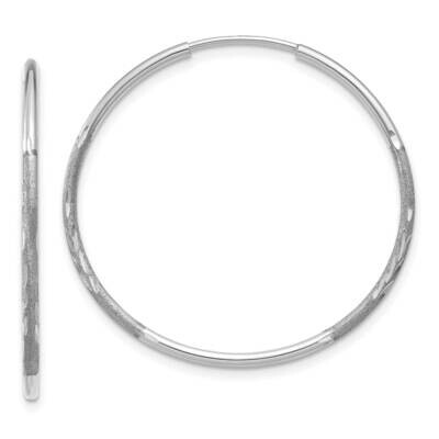 1.25mm Diamond-Cut Endless Hoop Earring 14k White Gold XY1216W, MPN: XY1216W,