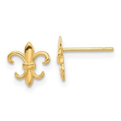 Fleur De Lis Post Earrings 14k Polished Gold YE2206, MPN: YE2206, 716838371525
