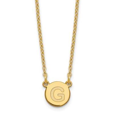 Gold-Plated Tiny Circle Block Letter G Initial Necklace Sterling Silver XNA722GP/G, MPN: XNA722GP/G,
