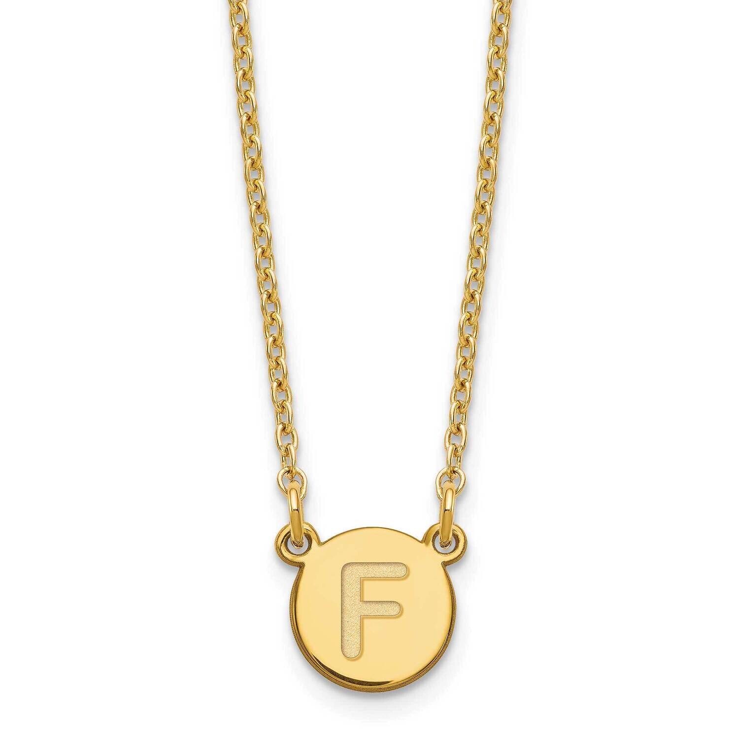Gold-Plated Tiny Circle Block Letter F Initial Necklace Sterling Silver XNA722GP/F