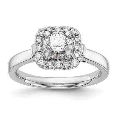 Halo Peg Set 1/4 Carat Diamond Semi-Mount Engagement Ring 14k White Gold RM2208E-024-WAA, MPN: RM22…