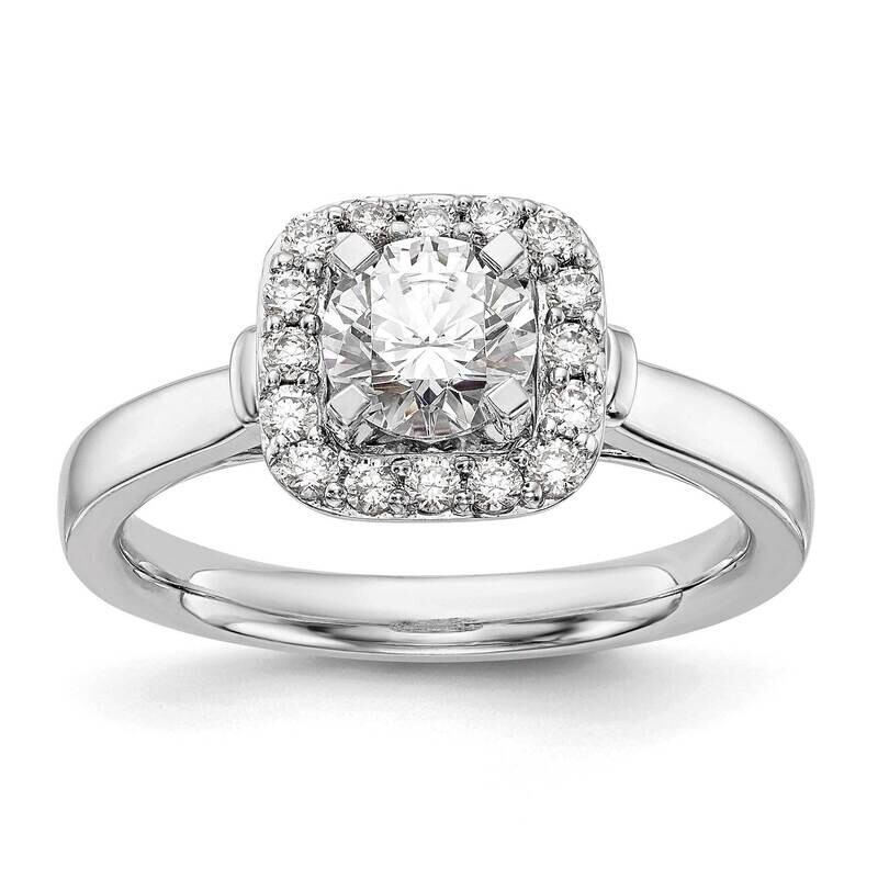 Halo Peg Set 1/4 Carat Diamond Semi-Mount Engagement Ring 14k White Gold RM2208E-024-WAA, MPN: RM22…