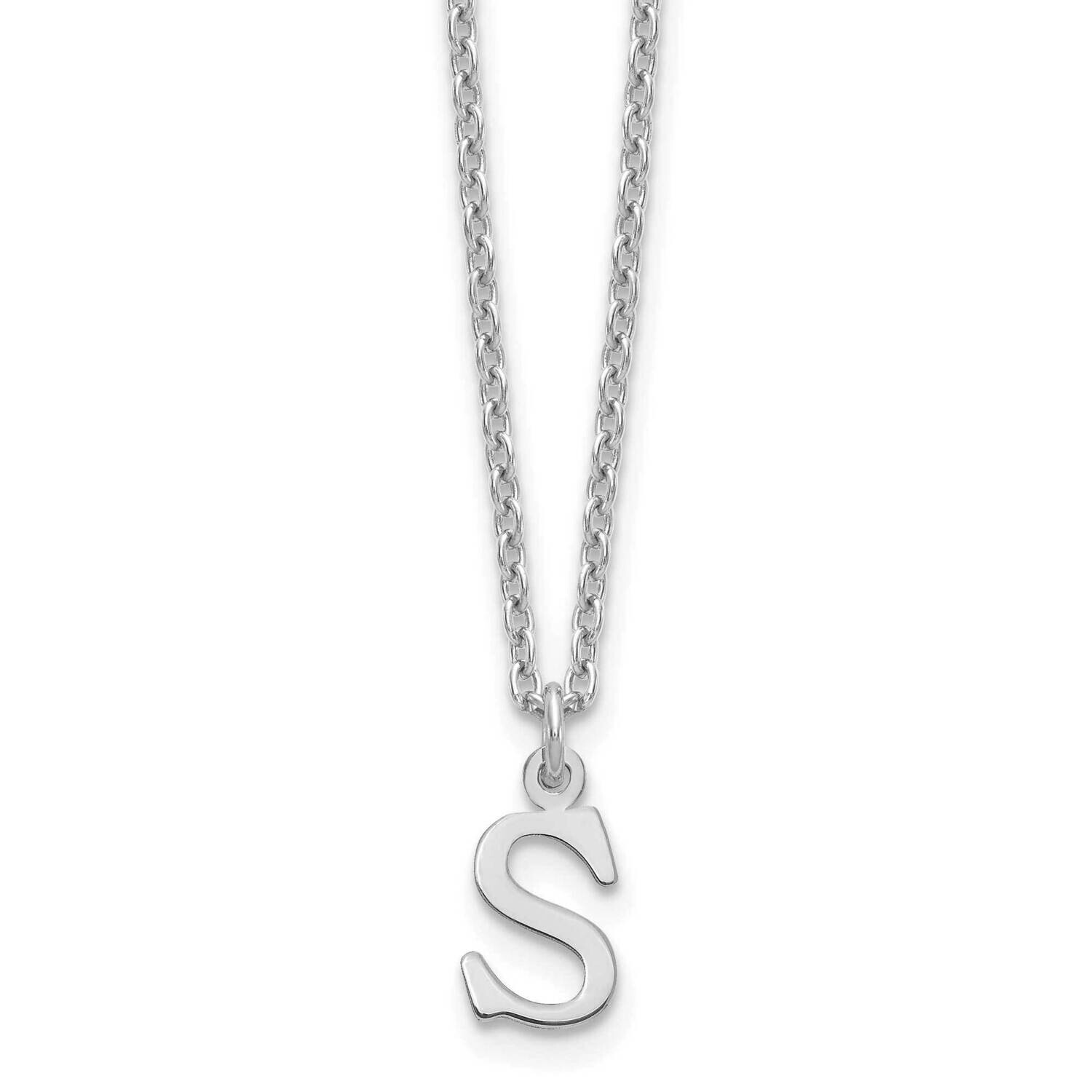 Cutout Letter S Initial Necklace Sterling Silver Rhodium-Plated XNA727SS/S