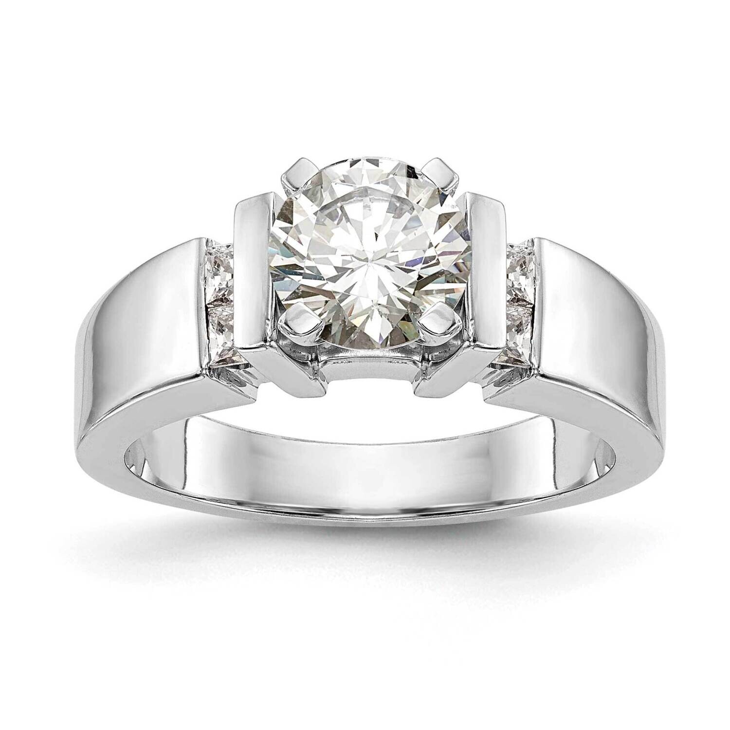 Peg Set 1/4 Carat Channel-Set Diamond Semi-Mount Engagement Ring 14k White Gold RM2868E-025-WAA