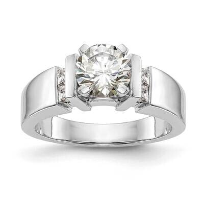 Peg Set 1/4 Carat Channel-Set Diamond Semi-Mount Engagement Ring 14k White Gold RM2868E-025-WAA, MP…
