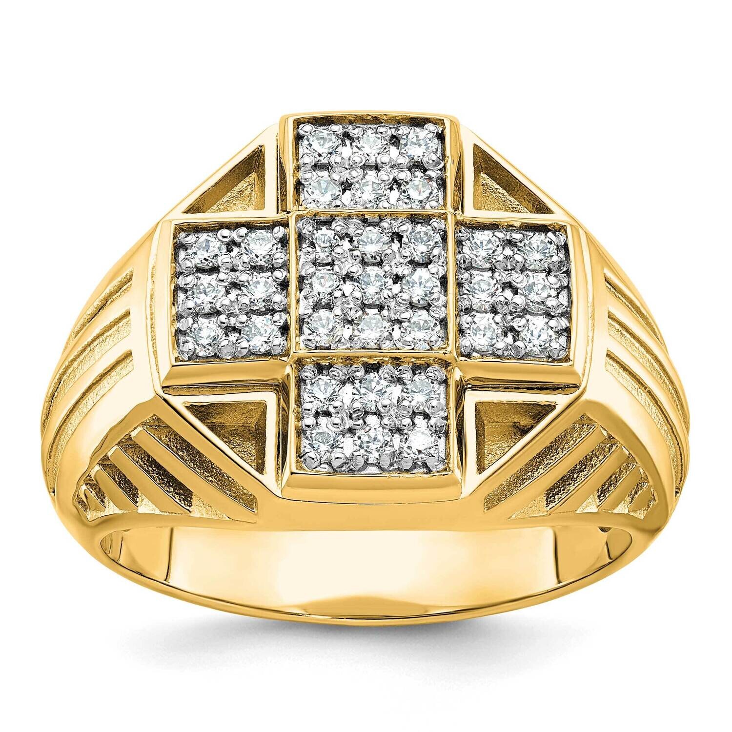 Ibgoodman Men&#39;s Polished Cluster Diamond Complete Ring 10k Gold B59260-0YA by IBGoodman, MPN: B5926…