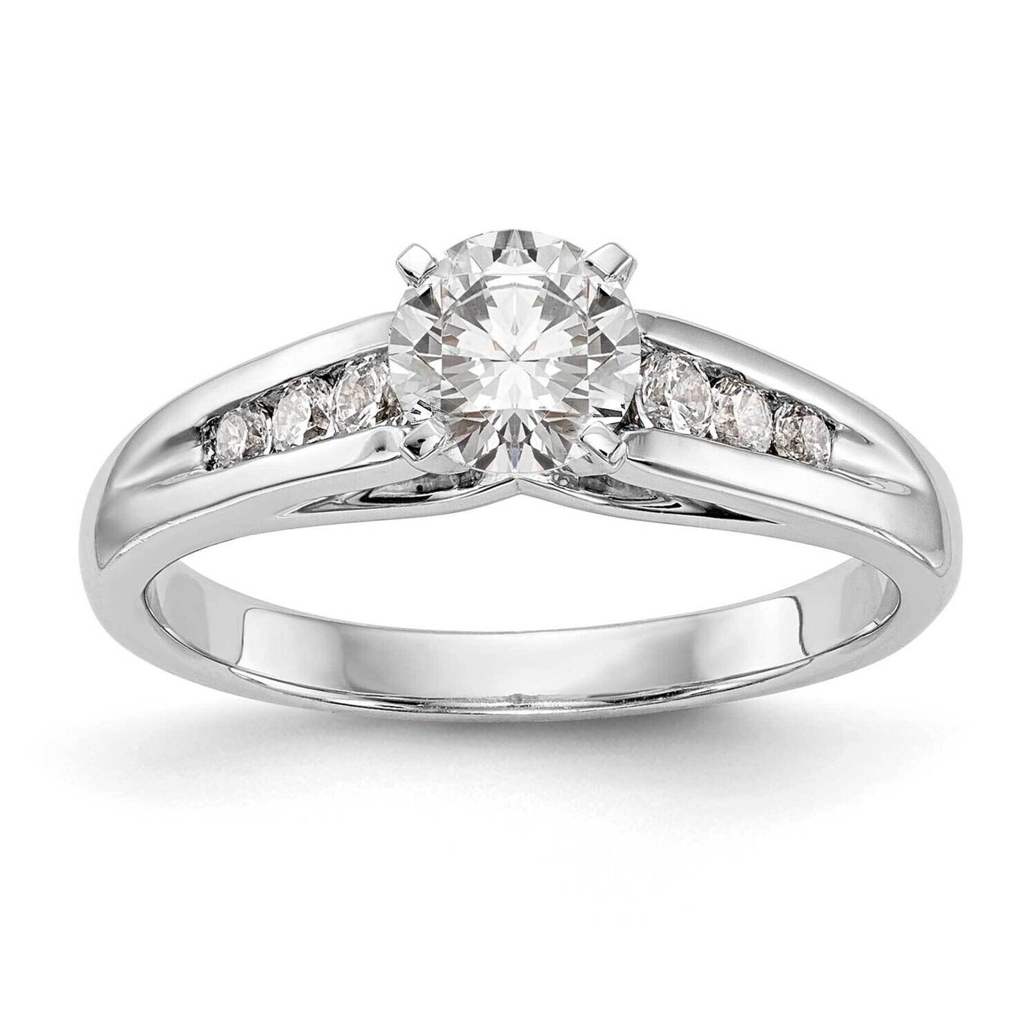 Peg Set 1/6 Carat Channel-Set Diamond Semi-Mount Engagement Ring 14k White Gold RM2662E-016-WAA