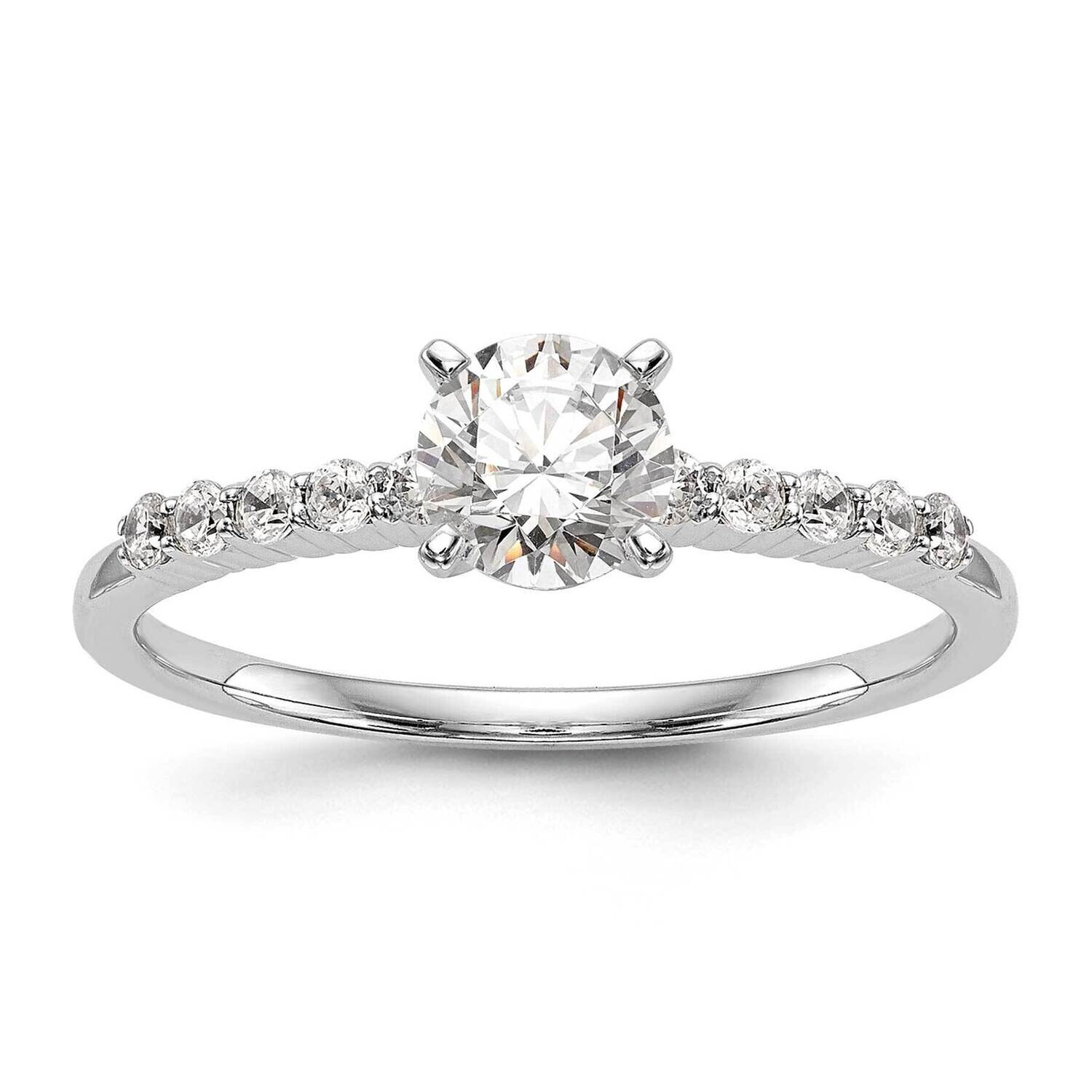 Peg Set 1/4 Carat Diamond Semi-Mount Engagement Ring 14k White Gold RM2938E-024-WAA