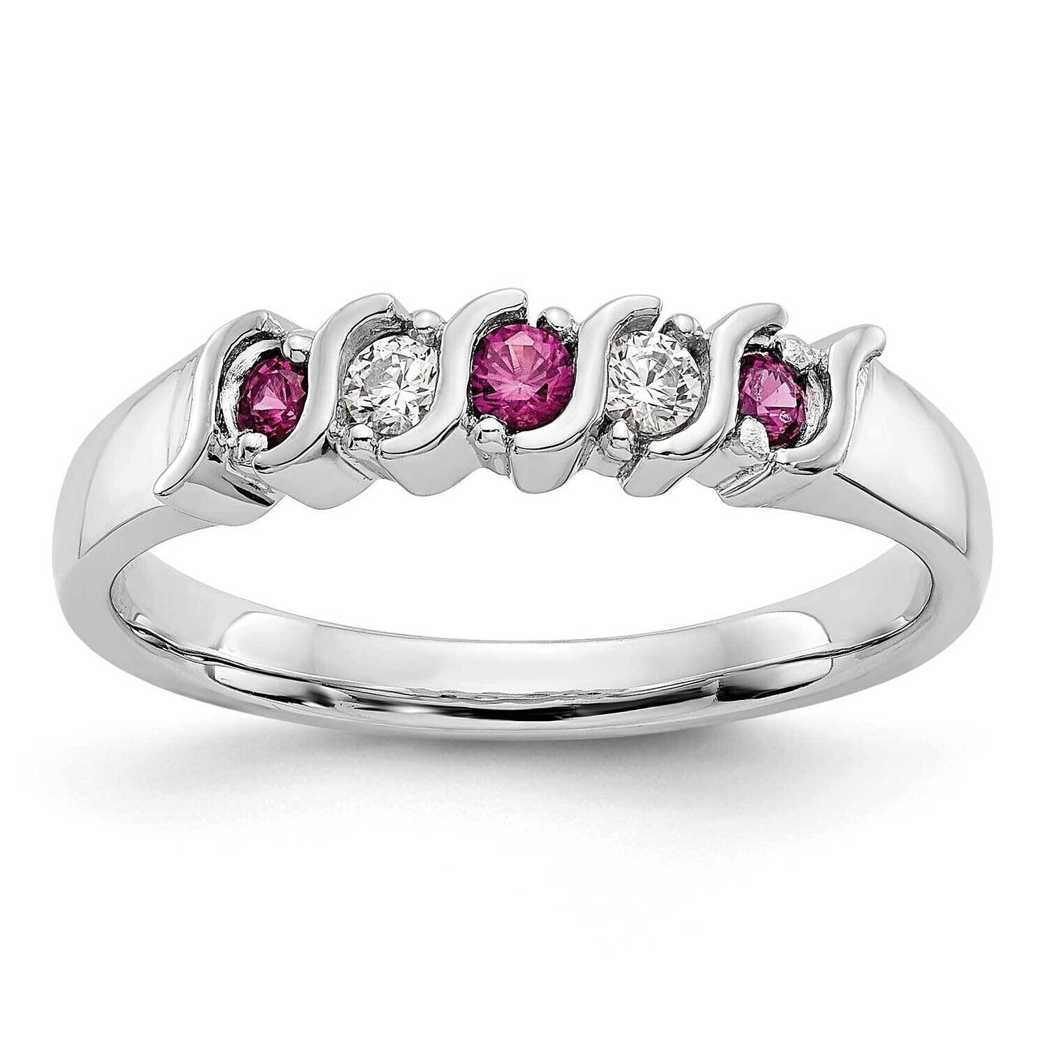 Diamond Ruby Band 10k White Gold RM3290B-RU-010-1WAA, MPN: RM3290B-RU-010-1WAA, 191101827112