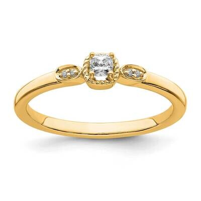 Rope Edge Petite 1/15 Carat Cushion-Cut Diamond Complete Promise/Engagement Ring 14k Gold RM7786E-0…