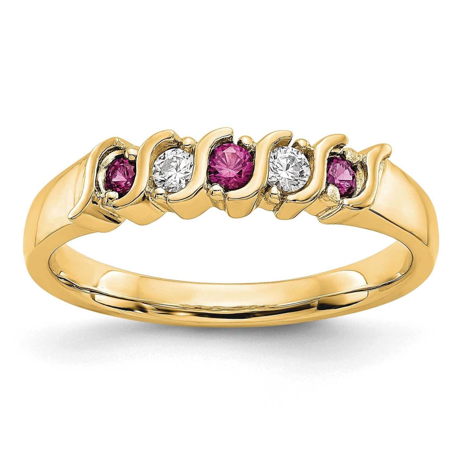 Diamond Ruby Band 10k Gold RM3290B-RU-010-1YAA, MPN: RM3290B-RU-010-1YAA, 191101827143