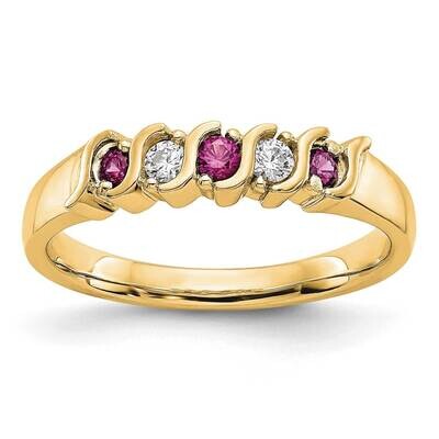 Diamond Ruby Band 10k Gold RM3290B-RU-010-1YAA, MPN: RM3290B-RU-010-1YAA, 191101827143