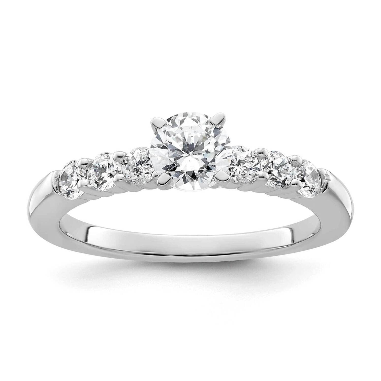 Peg Set 3/8 Carat Diamond Semi-Mount Engagement Ring 14k White Gold RM2754E-039-WAA