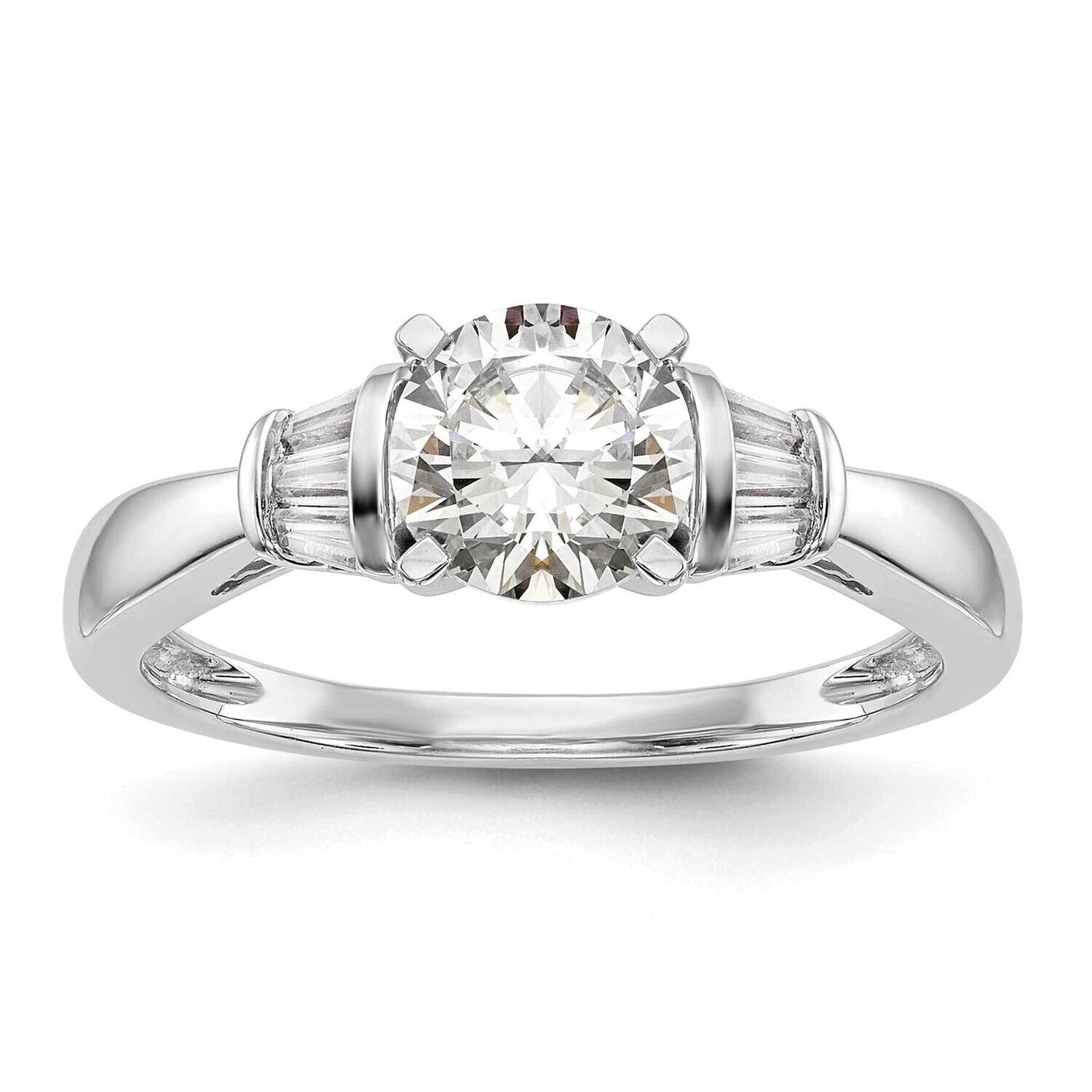 Peg Set 1/5 Carat Baguette Diamond Semi-Mount Engagement Ring 14k White Gold RM2750E-018-WAA, MPN: …