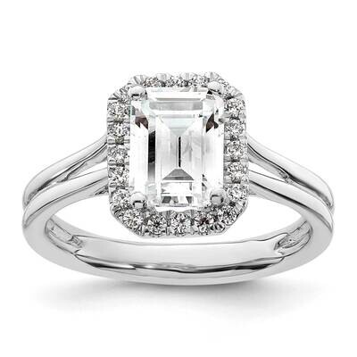 Halo Holds 1.5 Carat 7.7X5.8mm Emerald-Cut Center 1/5 Carat Diamond Semi-Mount Split Shank Engageme…