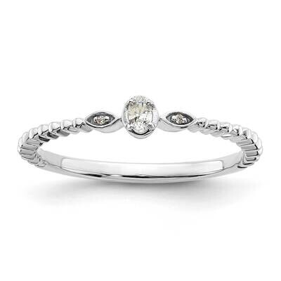 Scalloped BPetite 3-Stone 1/15 Carat Oval Diamond Complete Promise/Engagement Ring 14k White Gold R…
