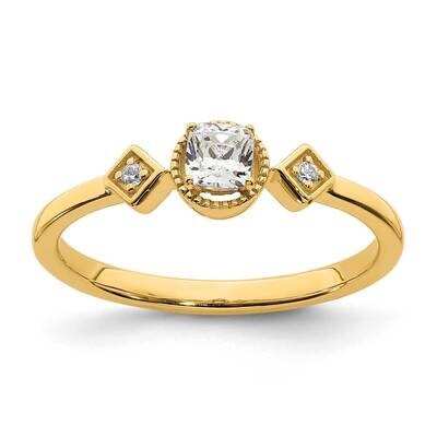 Beaded Edge Petite 3-Stone 1/4 Carat Cushion Diamond Complete Promise/Engagement Ring 14k Gold RM77…