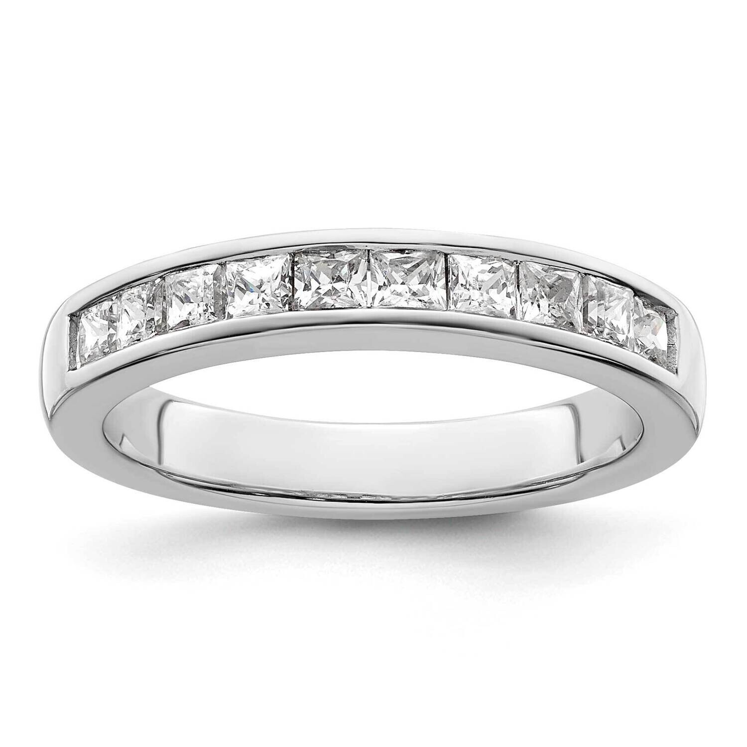 3/4 Carat Princess Diamond Channel-Set Complete Wedding Band 14k White Gold RM3007B-070-WAA, MPN: R…