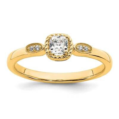 Rope Edge Petite 1/4 Carat Cushion-Cut Diamond Complete Promise/Engagement Ring 14k Gold RM7786E-02…