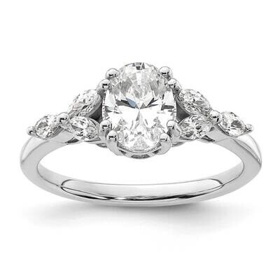 Polish 1Ct Oval Semi-Mount Engagement Diamond Ring 14k White Gold RM7837E-100-WAA, MPN: RM7837E-100…
