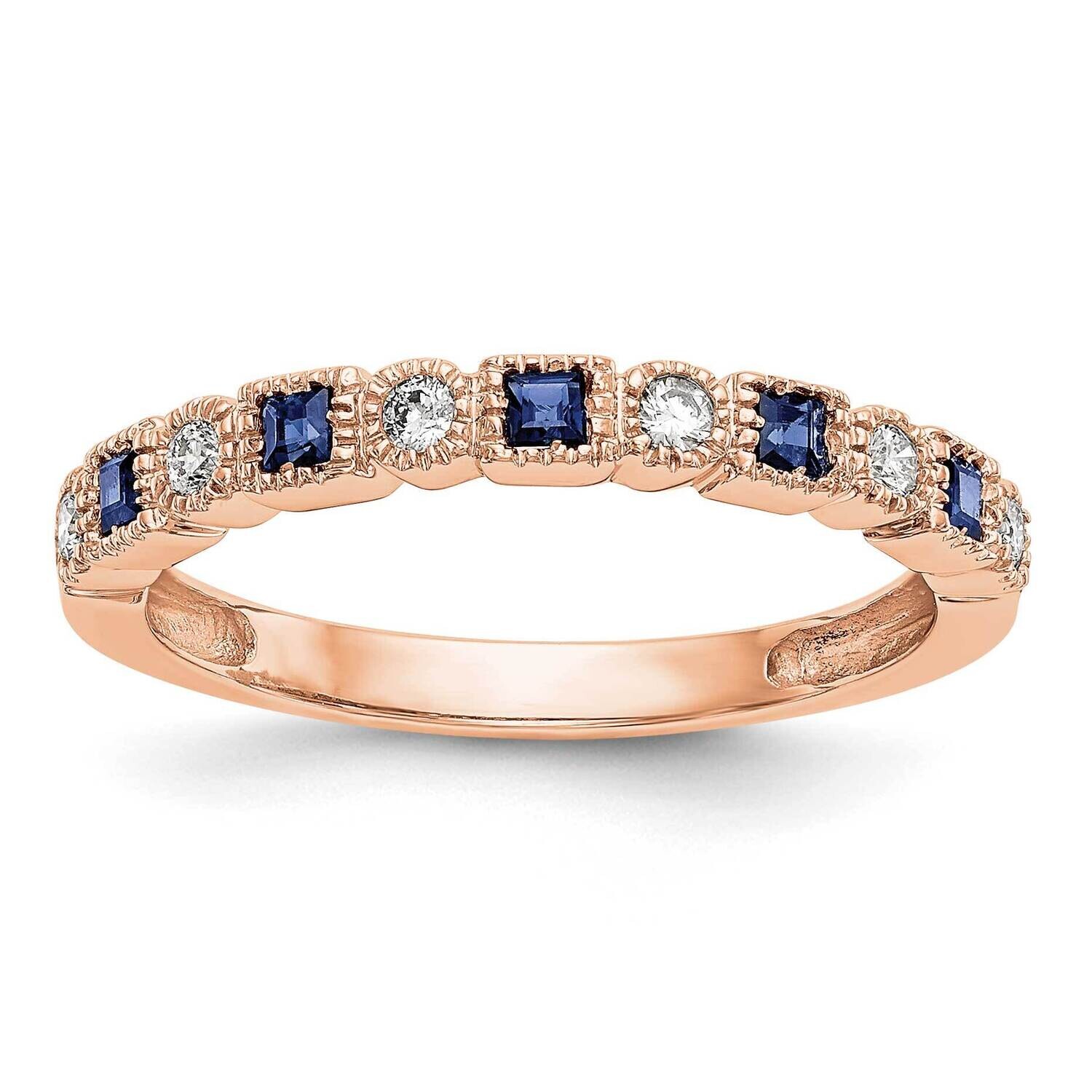 Diamond Sapphire Band 14k Rose Gold RM3450B-SA-010-RAA, MPN: RM3450B-SA-010-RAA,