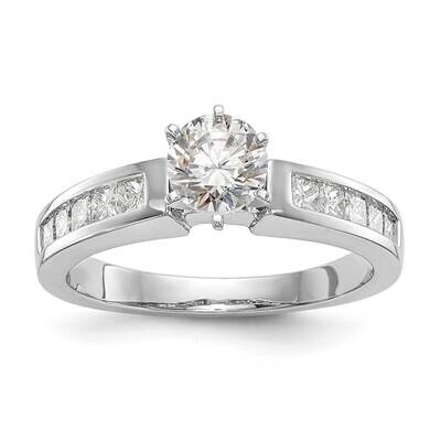 Peg Set 1/3 Carat Channel-Set Princess Diamond Semi-Mount Engagement Ring 14k White Gold RM2665E-04…