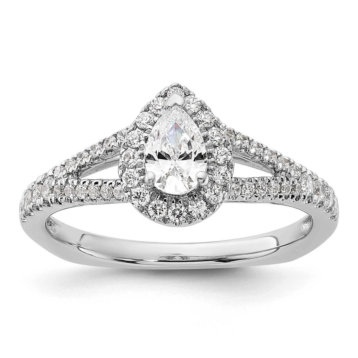 Pear Shaped Diamond Eng Ring 14k White Gold RM5868E-050-4WAA, MPN: RM5868E-050-4WAA,