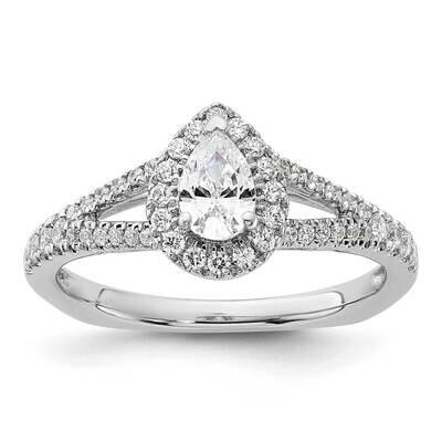 Pear Shaped Diamond Eng Ring 14k White Gold RM5868E-050-4WAA, MPN: RM5868E-050-4WAA,