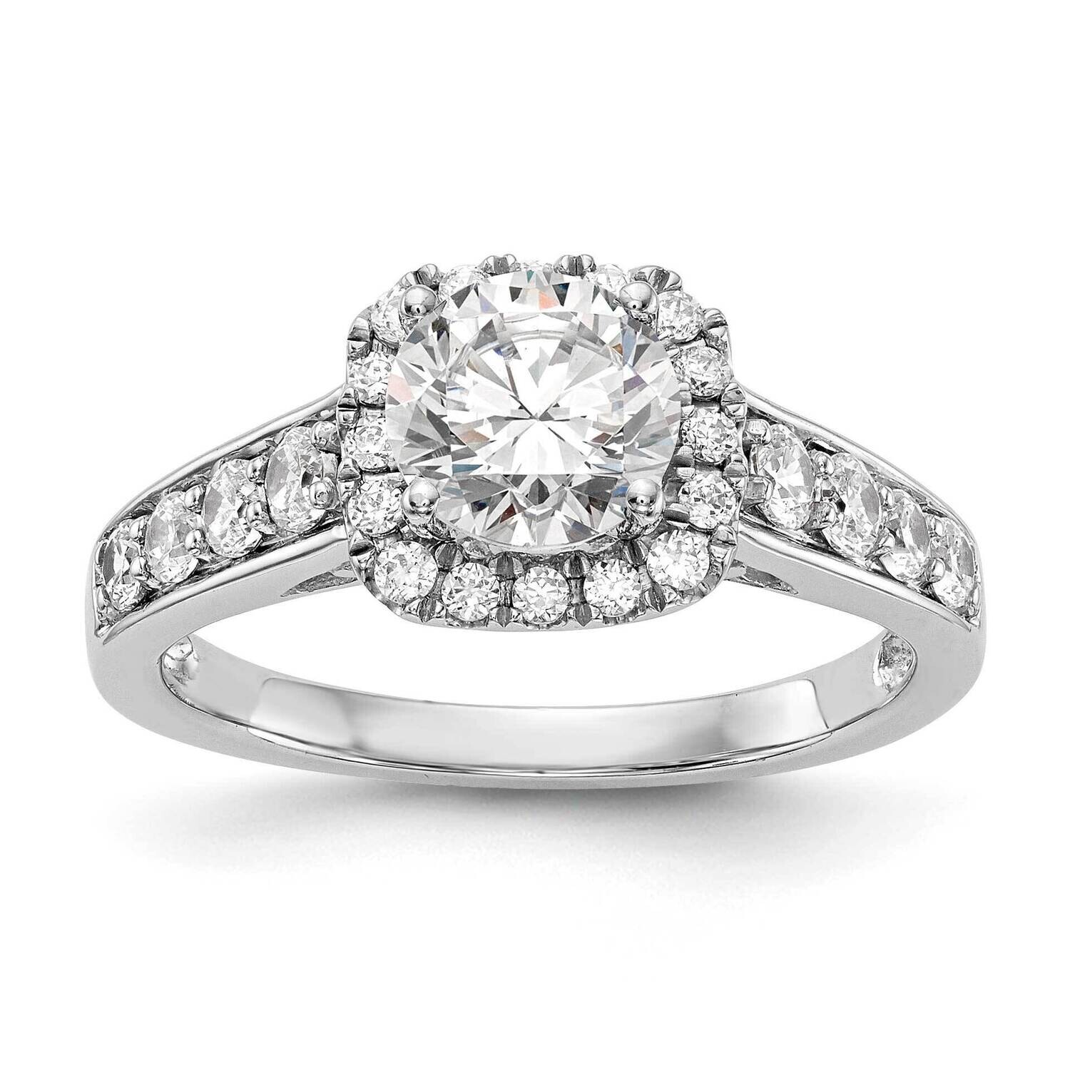 Halo Plus Peg Set 1/2 Carat Diamond Semi-Mount Engagement Ring 14k White Gold RM2212E-053-WAA, MPN:…