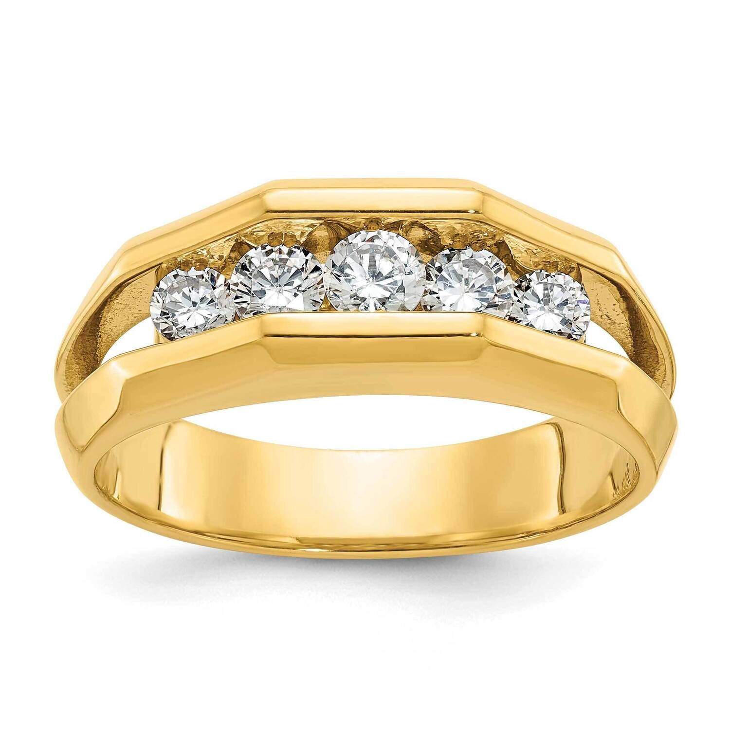 Ibgoodman Men&#39;s Polished Cut-Out 5-Stone Ring Mounting 14k Gold B56622-4Y by IBGoodman, MPN: B56622…