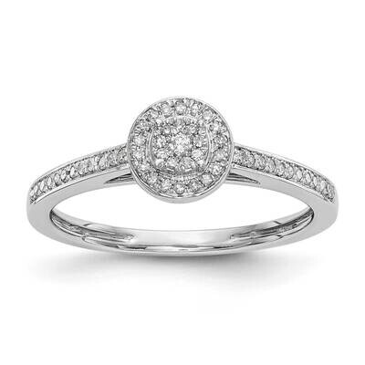 Halo Cluster 1/5 Carat Diamond Complete Engagement Ring 10k White Gold RM2388E-017-0WAA, MPN: RM238…
