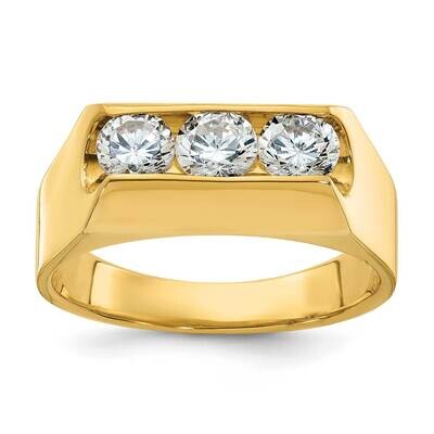 Ibgoodman Men&#39;s Polished 3-Stone Ring Mounting 14k Gold B59350-4Y by IBGoodman, MPN: B59350-4Y,