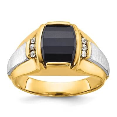 Ibgoodman Men&#39;s Satin Onyx Diamond Ring Mounting 14k Two-Tone Gold B57823-4YW by IBGoodman, MPN: B5…