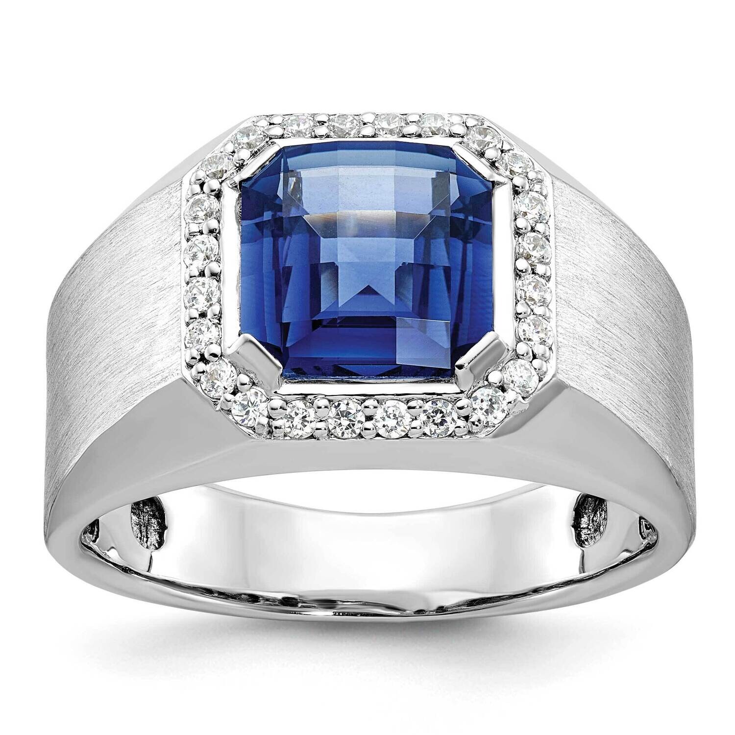 Ibgoodman Men&#39;s Cr. Sapphire Diamond Complete Ring 10k White Gold B52058-0WCS/A by IBGoodman, MPN: …