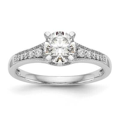 Peg Set 1/10 Carat Diamond Semi-Mount Engagement Ring 14k White Gold RM2893E-010-WAA, MPN: RM2893E-…