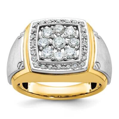 Ibgoodman Men&#39;s Polished Satin Diamond Ring Mounting 14k Two-Tone Gold B59163-4YW by IBGoodman, MPN…