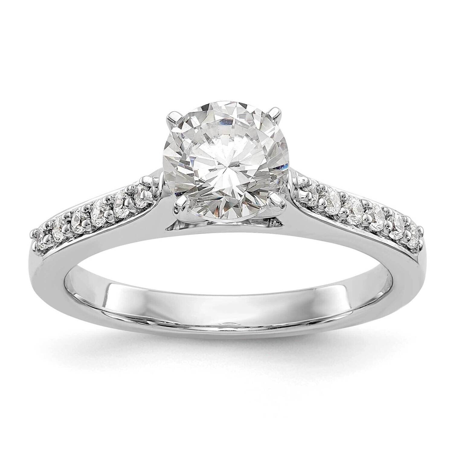 Peg Set 1/6 Carat Diamond Semi-Mount Engagement Ring 14k White Gold RM2779E-017-WAA, MPN: RM2779E-0…