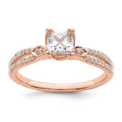 Split Shank Holds 3/4 Carat 5.4mm Cushion Center 1/8 Carat Diamond Semi-Mount Engagement Ring 14k R…